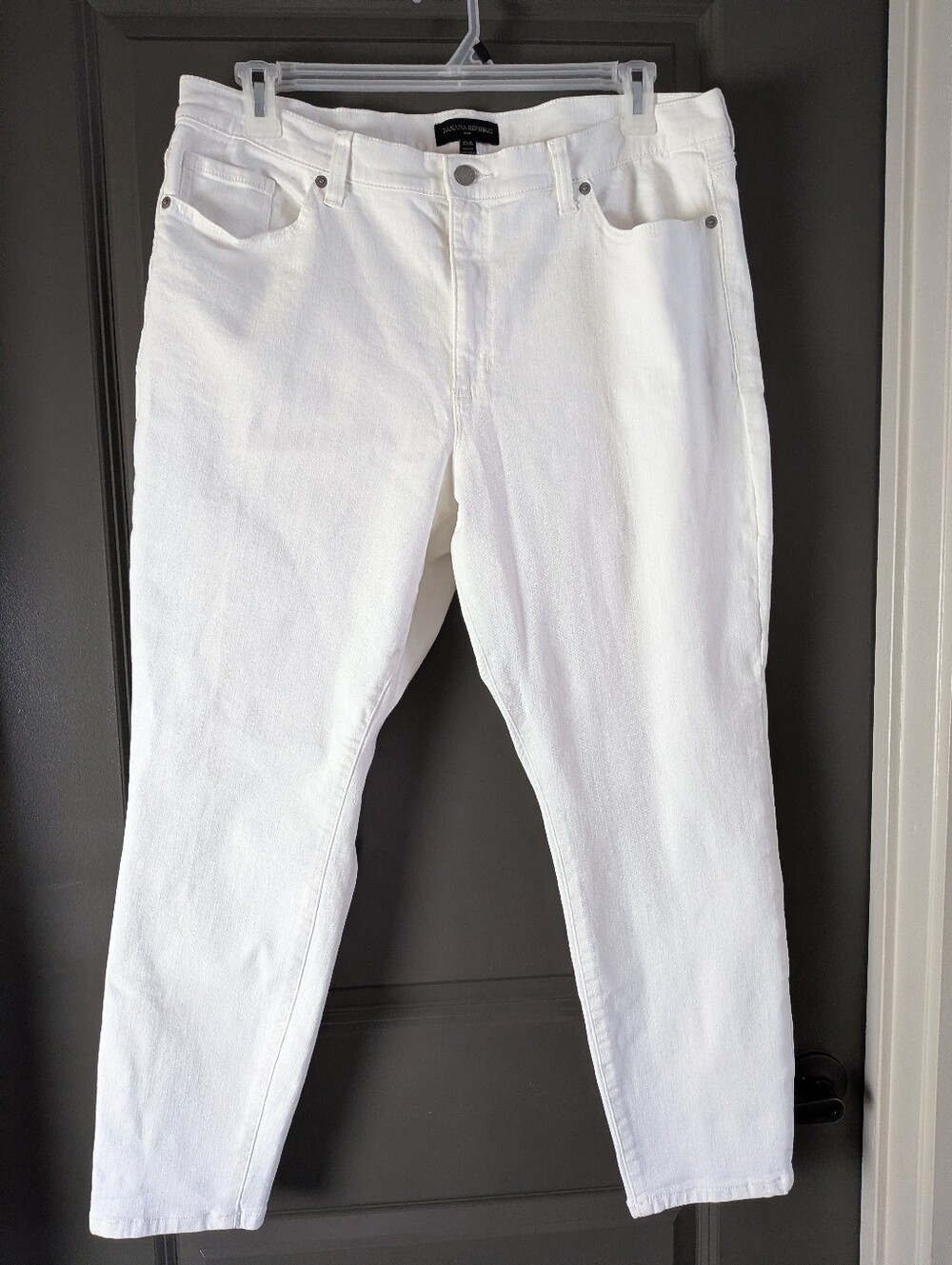 NEW BANANA REPUBLIC Size 33/16 Long men's Mid Rise Skinny White Jeans Denim NWT